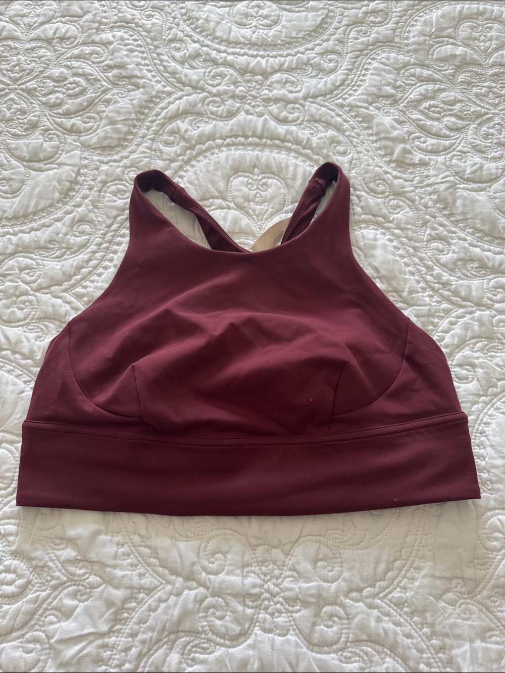 lululemon athletica Wine Red High-Neck Sports Bra